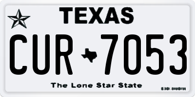 TX license plate CUR7053
