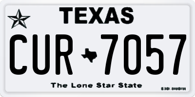 TX license plate CUR7057