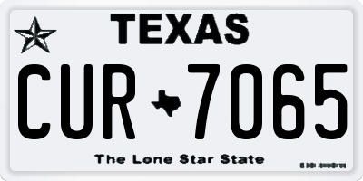 TX license plate CUR7065