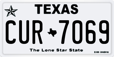 TX license plate CUR7069
