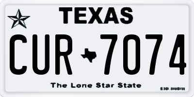 TX license plate CUR7074