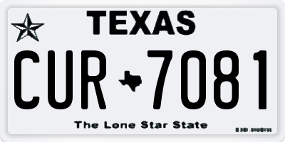 TX license plate CUR7081