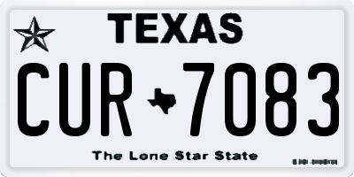 TX license plate CUR7083