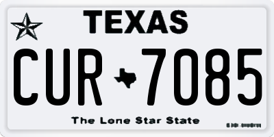 TX license plate CUR7085