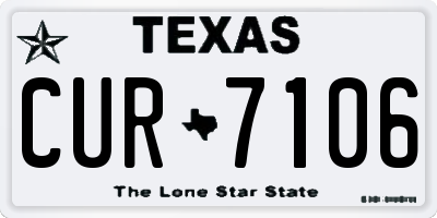 TX license plate CUR7106