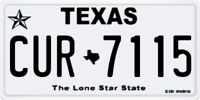 TX license plate CUR7115