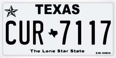 TX license plate CUR7117