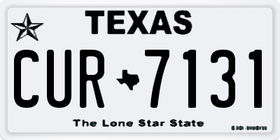 TX license plate CUR7131