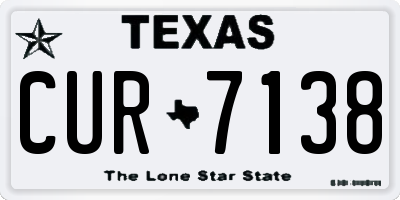 TX license plate CUR7138