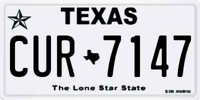 TX license plate CUR7147