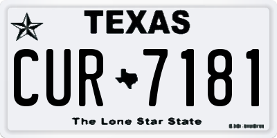 TX license plate CUR7181