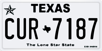 TX license plate CUR7187