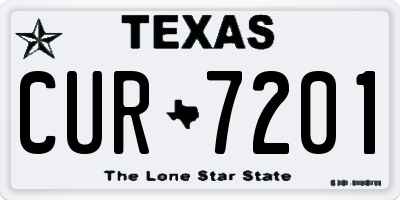 TX license plate CUR7201