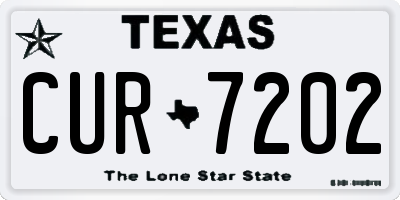 TX license plate CUR7202