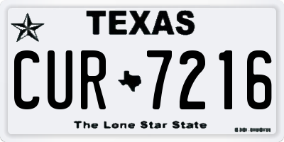 TX license plate CUR7216