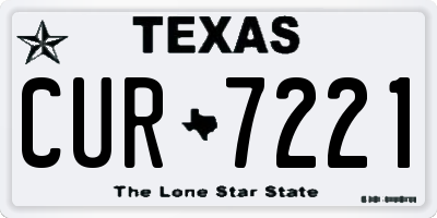 TX license plate CUR7221