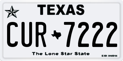 TX license plate CUR7222