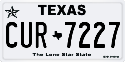 TX license plate CUR7227
