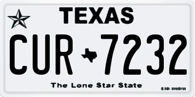 TX license plate CUR7232