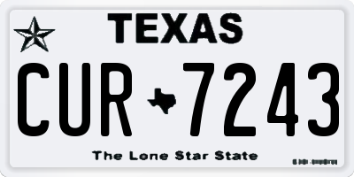 TX license plate CUR7243
