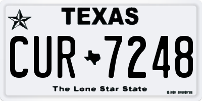 TX license plate CUR7248