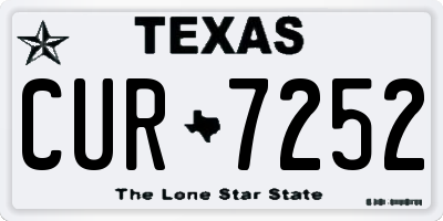 TX license plate CUR7252
