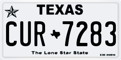 TX license plate CUR7283