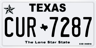 TX license plate CUR7287