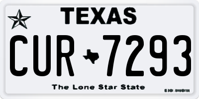 TX license plate CUR7293