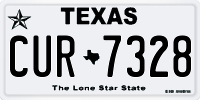 TX license plate CUR7328