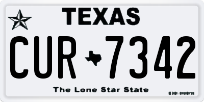 TX license plate CUR7342