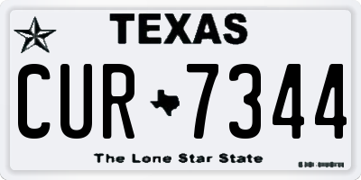 TX license plate CUR7344
