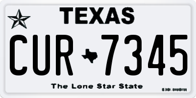 TX license plate CUR7345