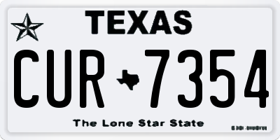 TX license plate CUR7354