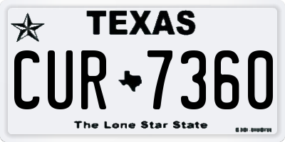 TX license plate CUR7360