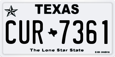 TX license plate CUR7361