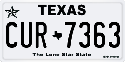 TX license plate CUR7363