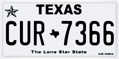 TX license plate CUR7366