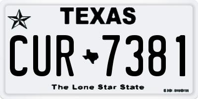 TX license plate CUR7381