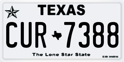 TX license plate CUR7388