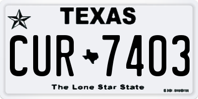 TX license plate CUR7403