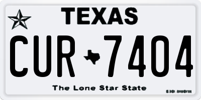 TX license plate CUR7404