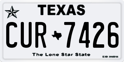 TX license plate CUR7426