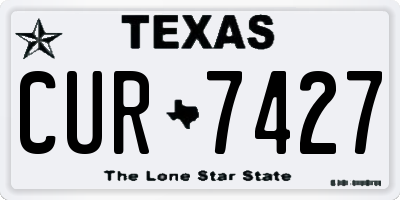 TX license plate CUR7427
