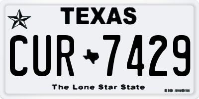 TX license plate CUR7429