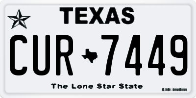 TX license plate CUR7449