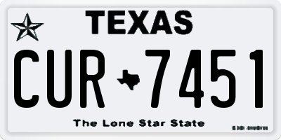 TX license plate CUR7451