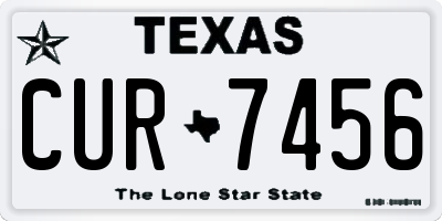 TX license plate CUR7456