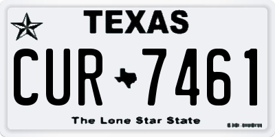 TX license plate CUR7461