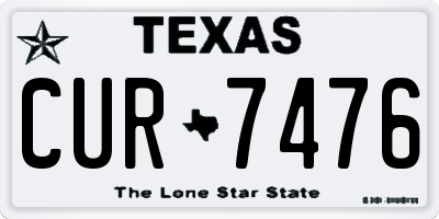 TX license plate CUR7476